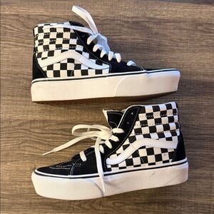 Vans Black and White Checkerboard High-Tops* *NEVER WORN